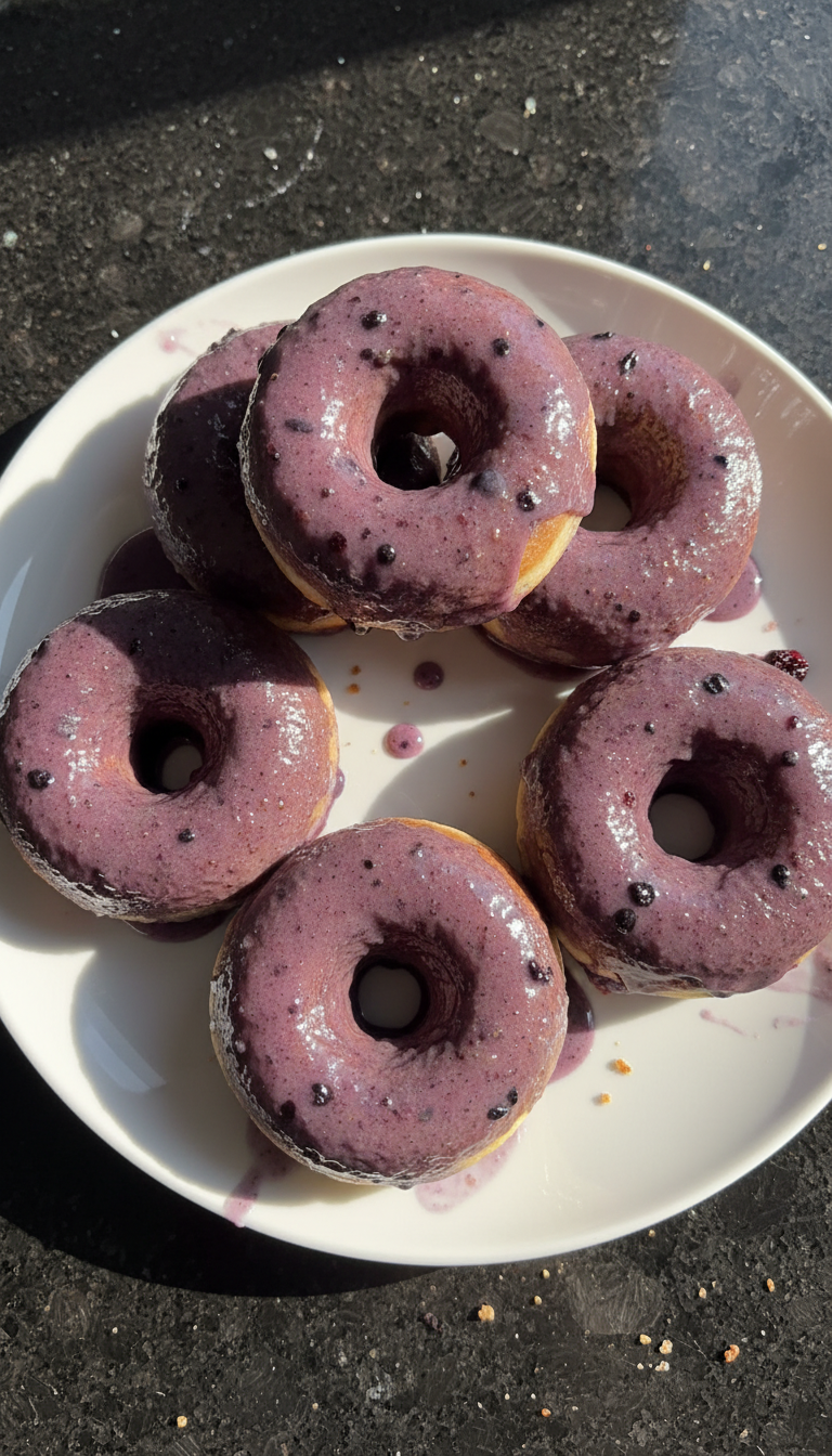 Baked Blueberry Sourdough Donuts