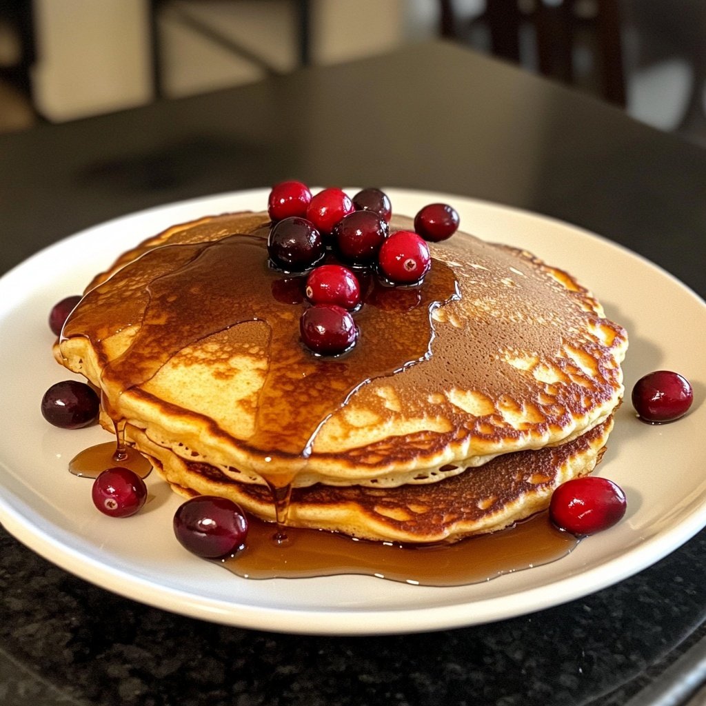 Fluffy Cranberry Orange Ricotta Pancakes