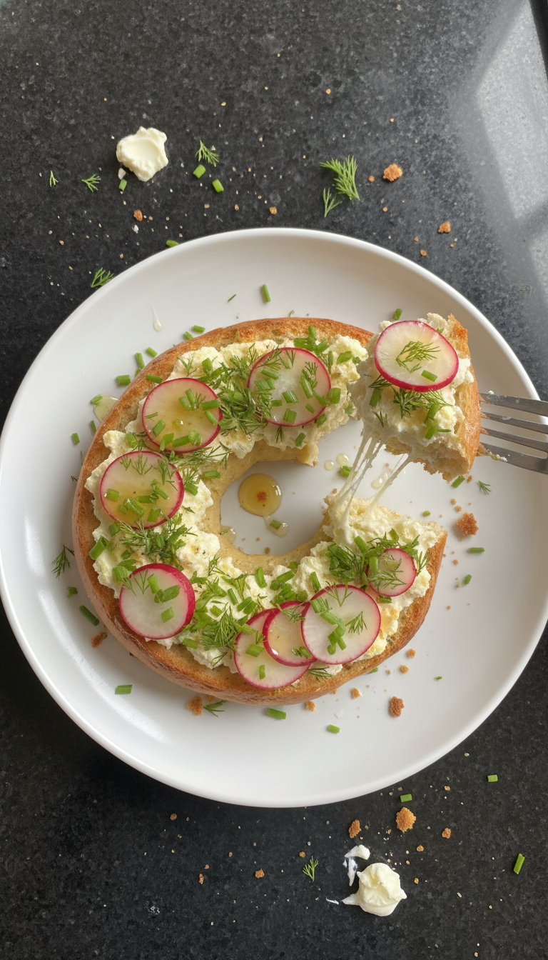 Cottage Cheese Bagel Delight