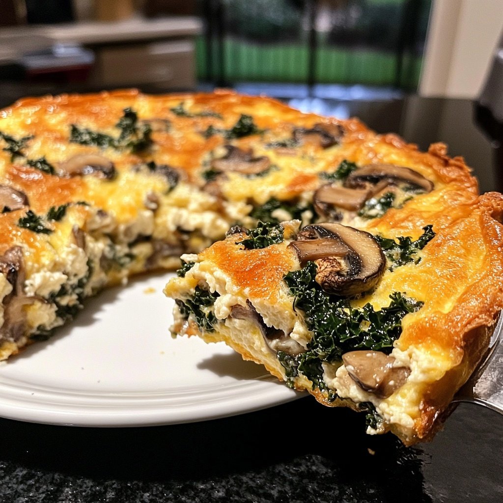 Mushroom Frittata with Asiago and Kale