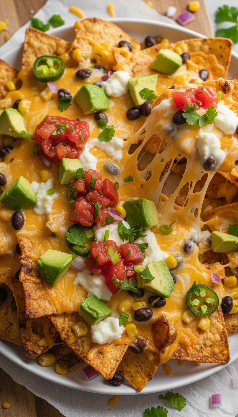 Veggie Loaded Nachos Fiesta