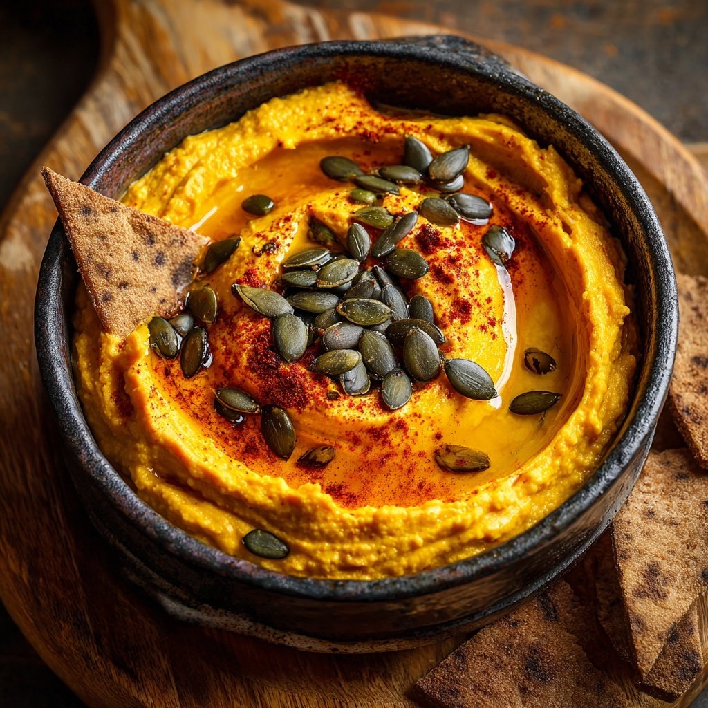 Savory Pumpkin Hummus with Pita