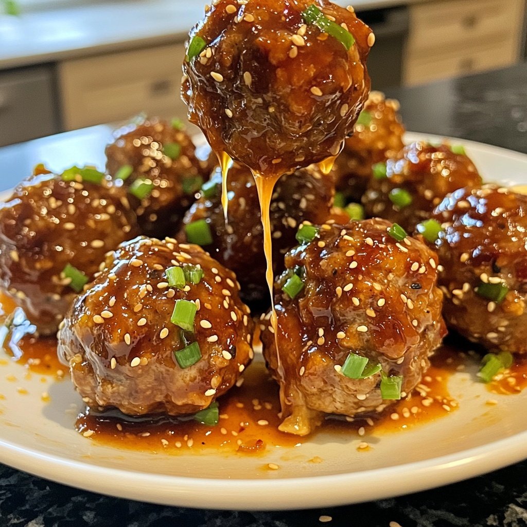 Korean BBQ Meatballs with Spicy Mayo Dip