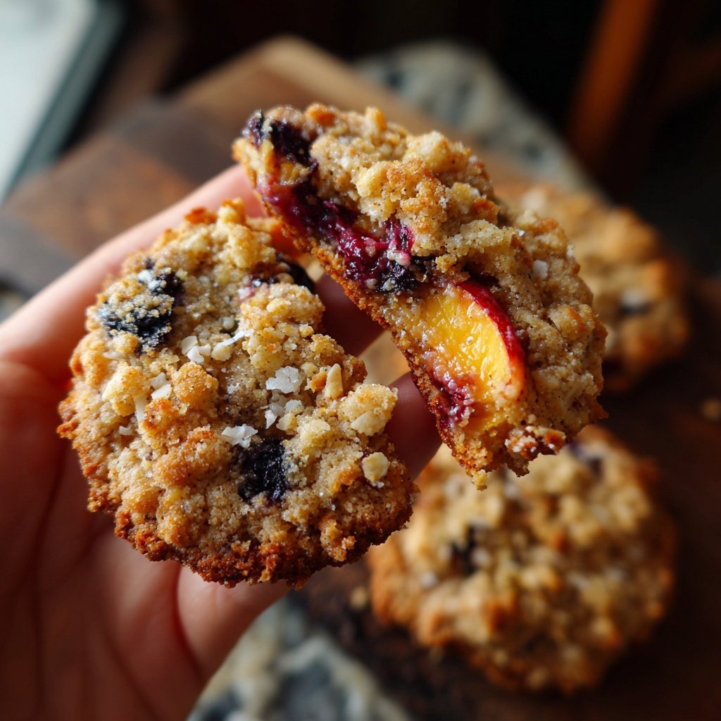 Peach and Blueberry Crisp Cookies
