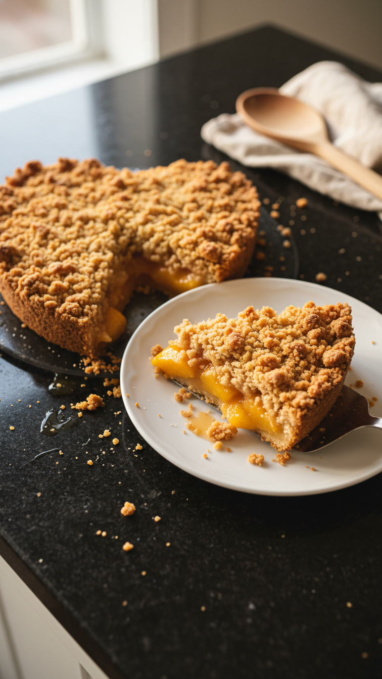 Heart-shaped Peach Crisp