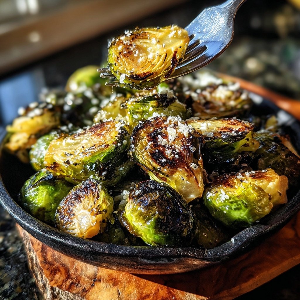 Roasted Garlic Parmesan Brussels Sprouts