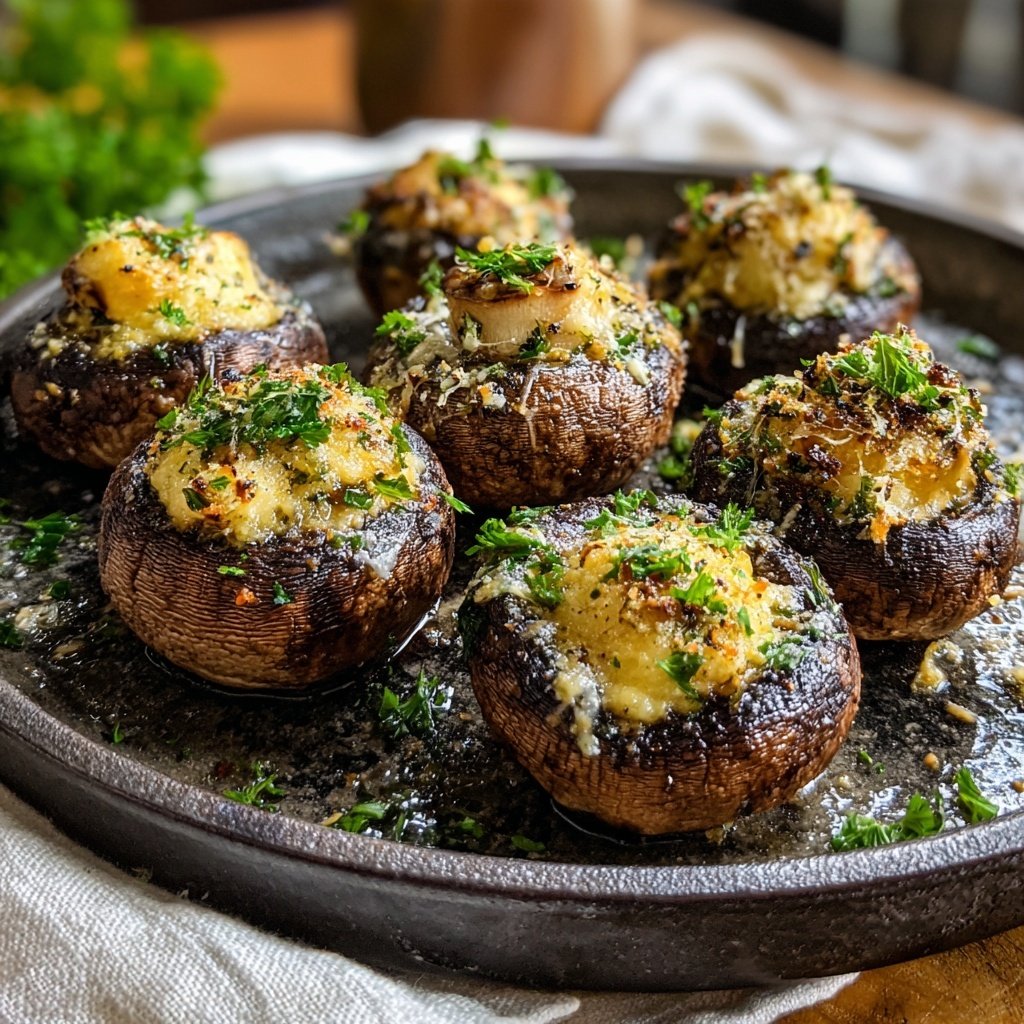 Roasted Garlic Parmesan Mushrooms