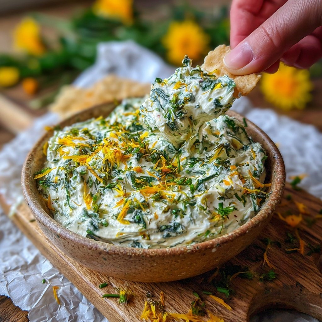 Creamy Dandelion and Yogurt Dip