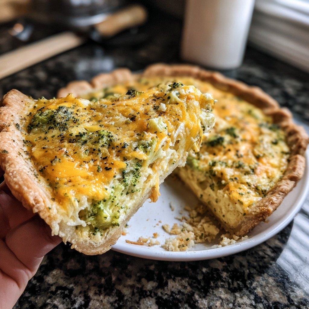 Easy Broccoli Cheddar Quiche