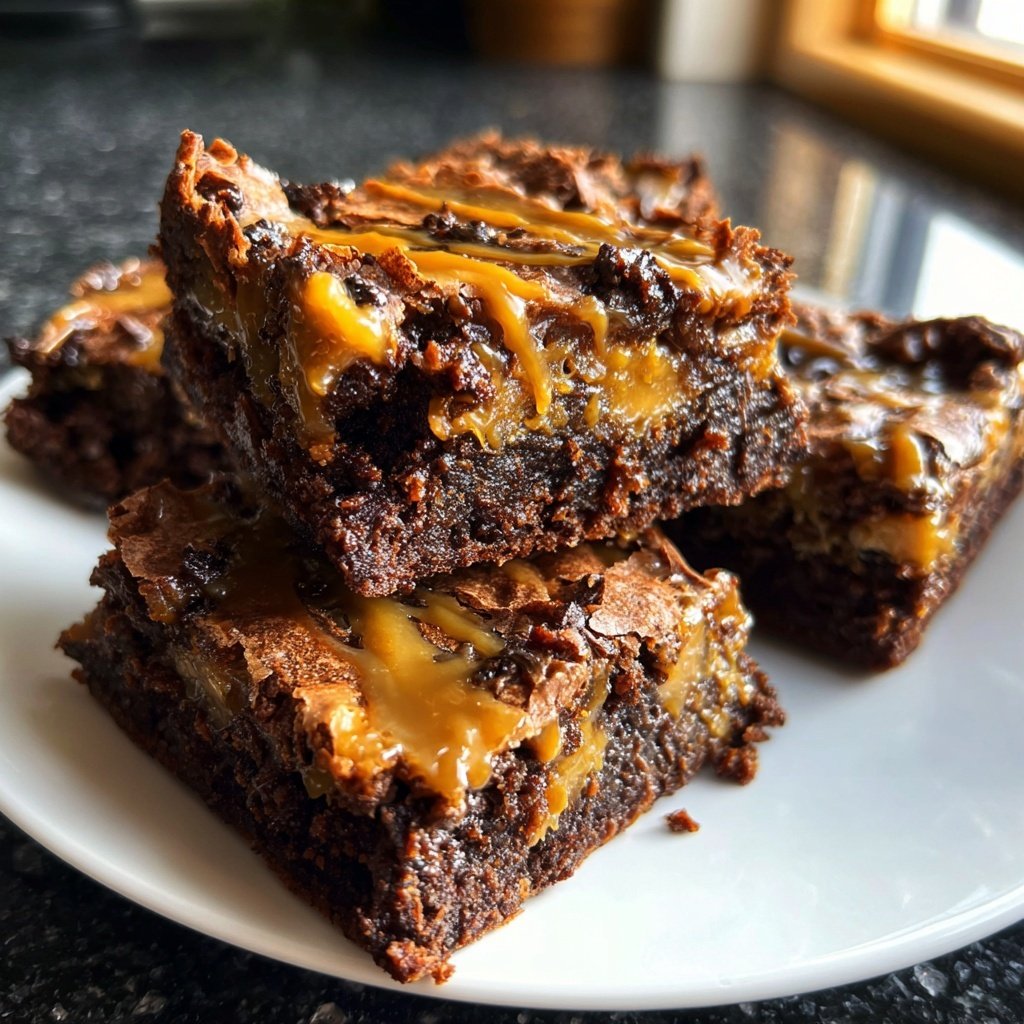 Cottage Cheese Caramel Brownies