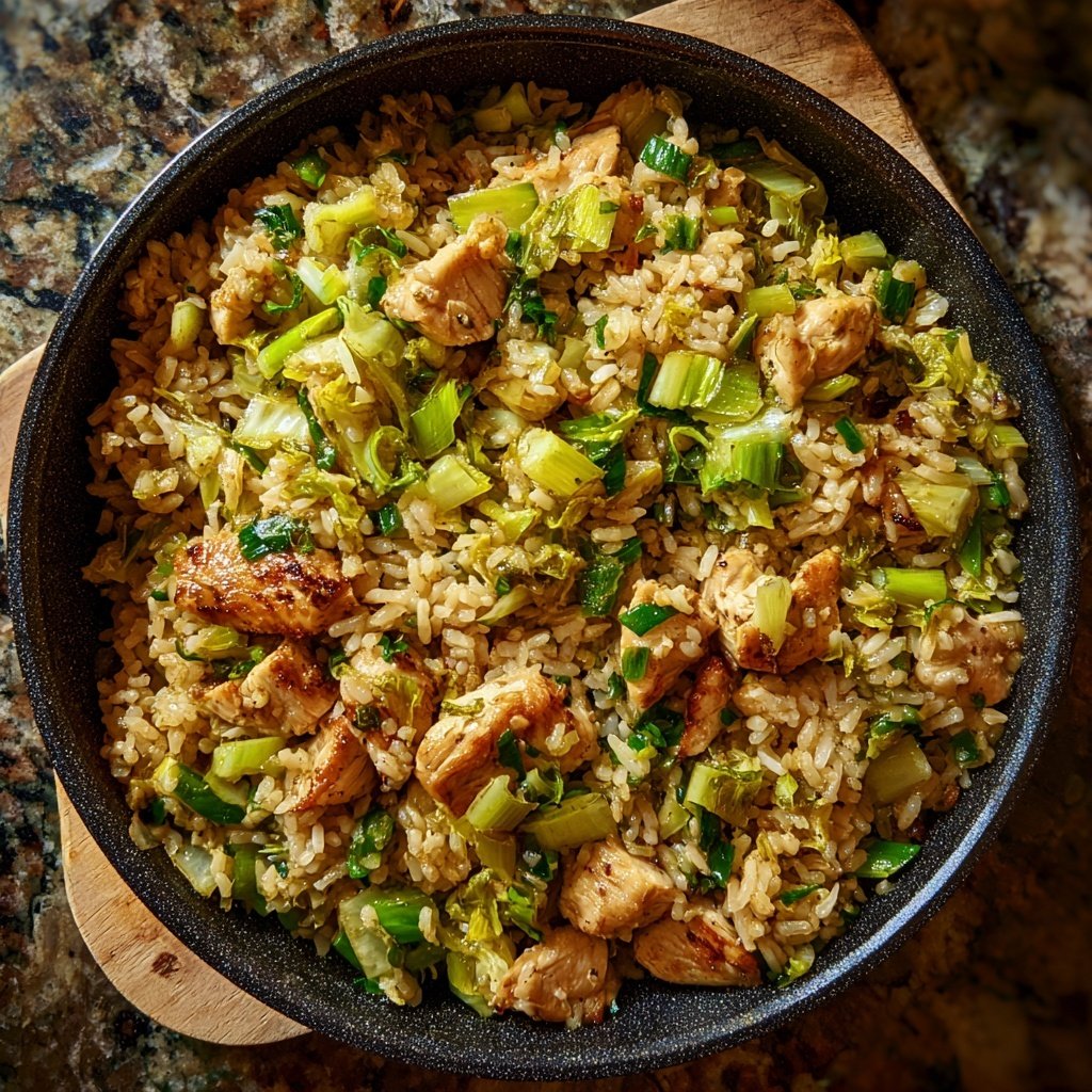 Chicken Leek Brown Rice Stir-Fry