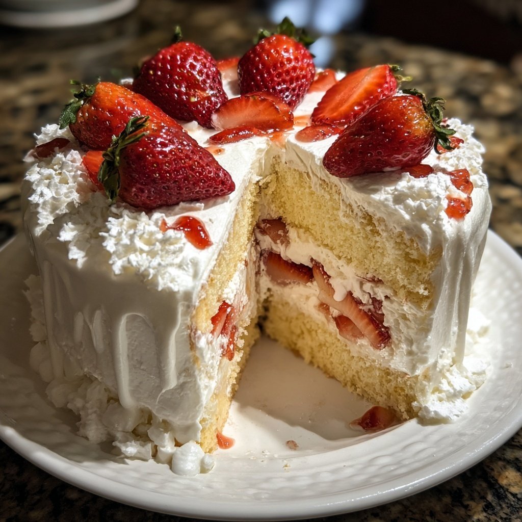 Soft & Fluffy Strawberry White Cake Recipe