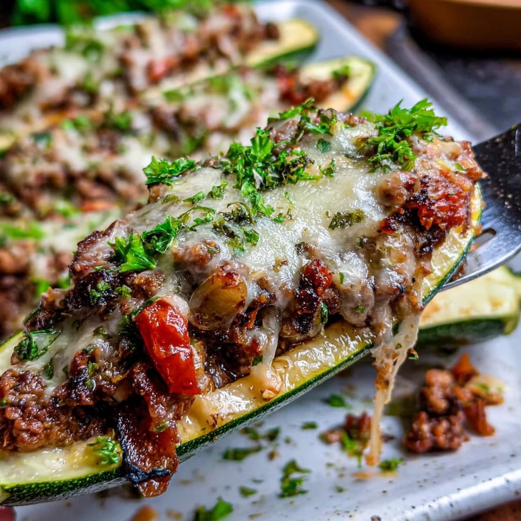 Turkey Stuffed Zucchini Boats